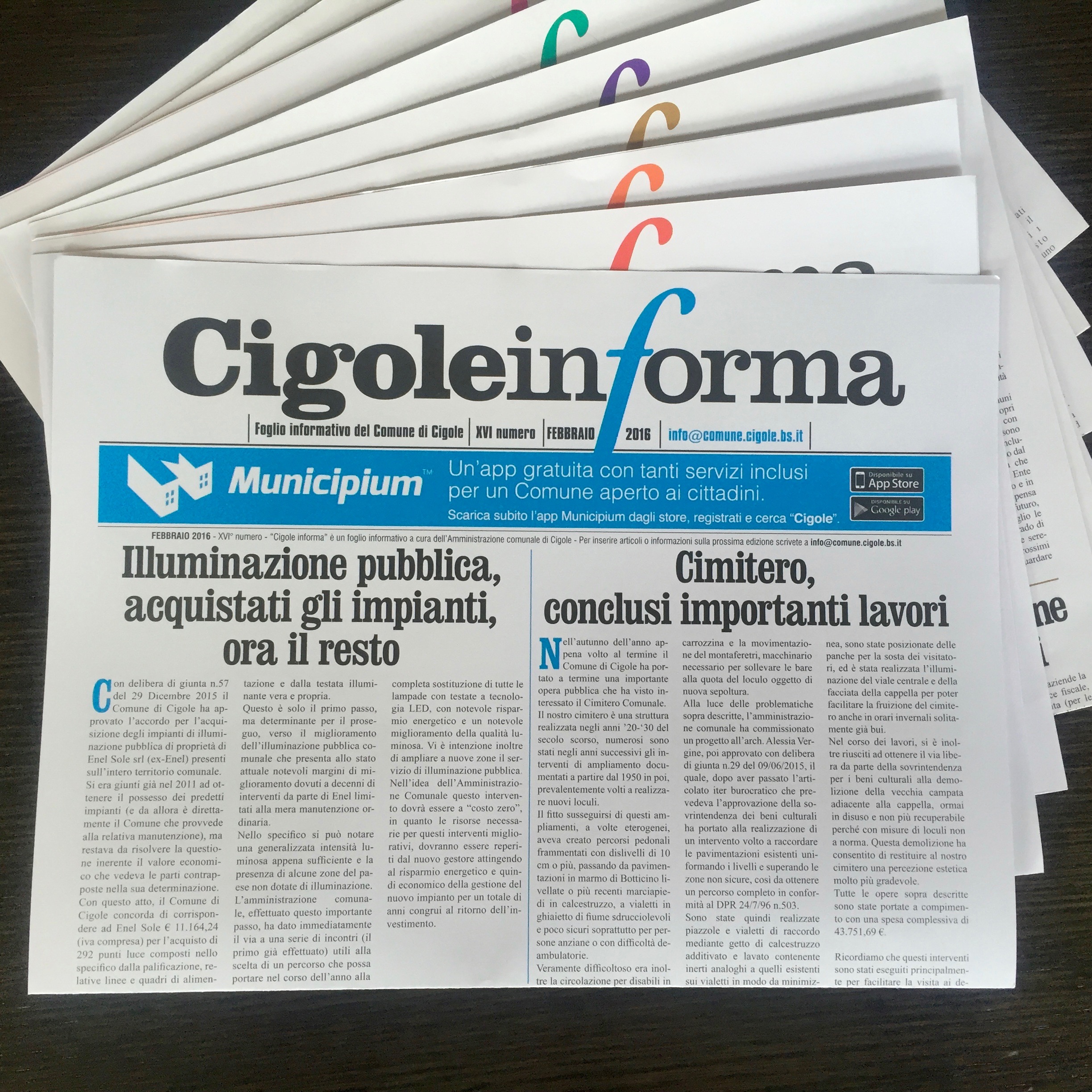 Cigole inForma, il nuovo numero in distribuzione Cigole inForma, il nuovo numero in distribuzione