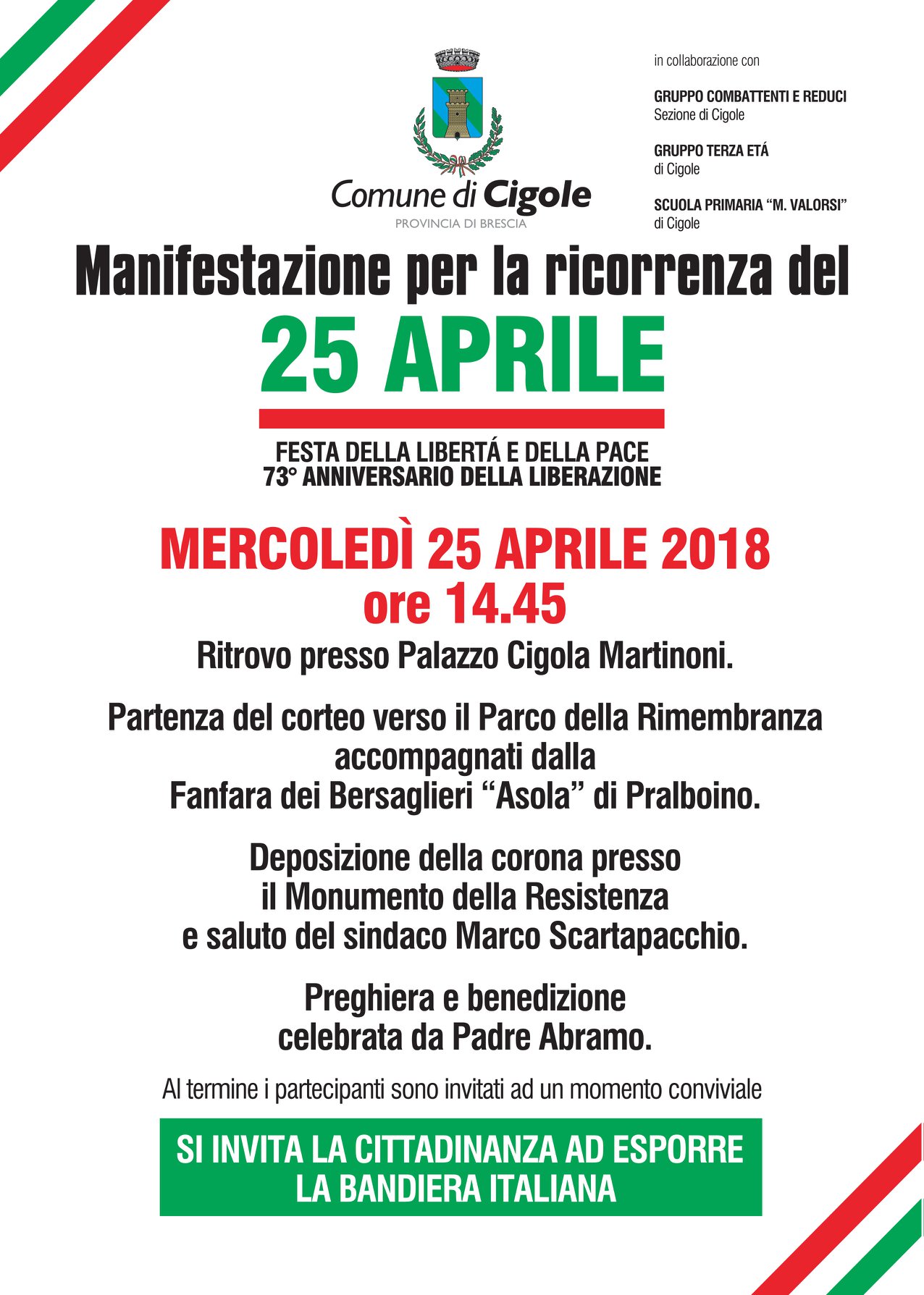 25 Aprile: Liberazione! Avviso