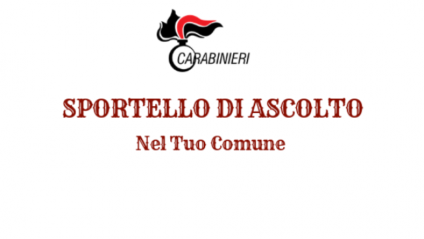 CARABINIERI: Oggi dalle 11 alle 12 sportello di ascolto in Municipio